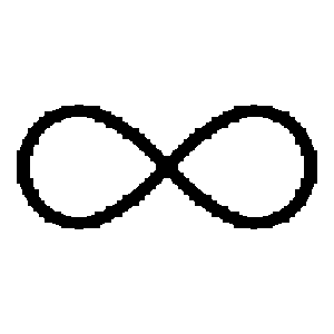 Dithered infinity symbol representing Exodus Big Techius project